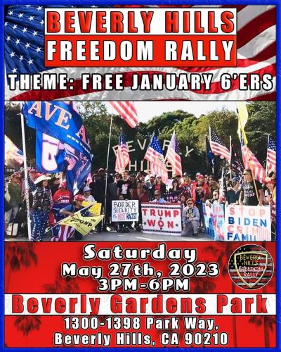 Beverly Hills, California - May 27, 2023 - Free January 6'ers Rally