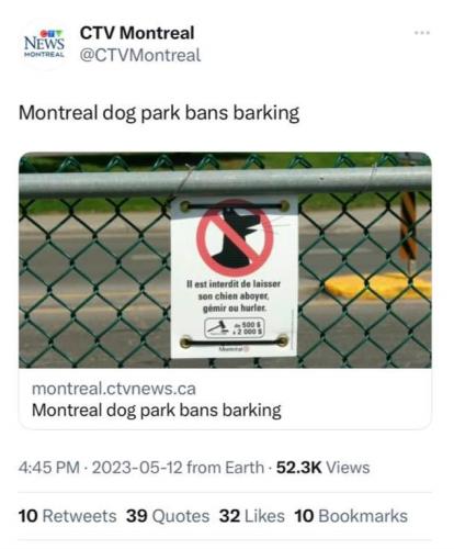no barking