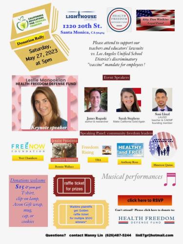 Santa Monica, California - May 7, 2023 - California Educators for Medical Freedom Event