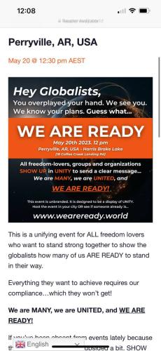 Perryville, Arkansas - May 20, 2023 - Anti Globalist Rally