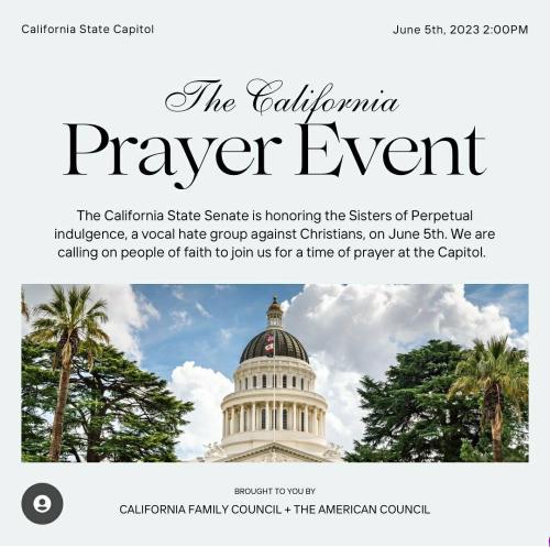 Sacramento, California - June 5, 2023 - Prayer Event