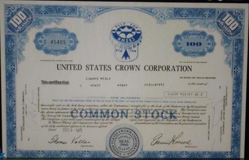 UNITED STATES CROWN CORPERATION