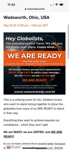 Wadsworth, Ohio - May 20, 2023 - Rally Against Globalists