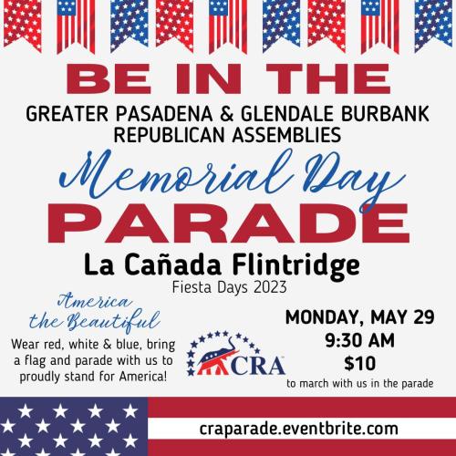 La, Canada Flintridge, California - May 29, 2023 - Memorial Day Parade