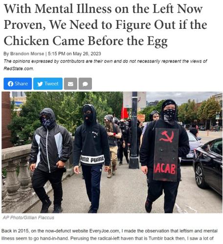 Leftism proven to be a mental illness