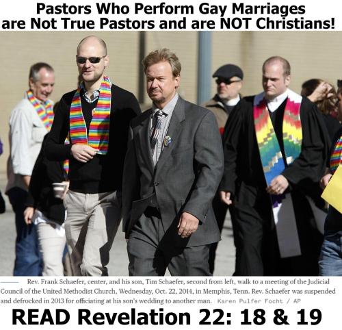 Pastors who perform gay marriages are not christians