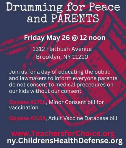 Brooklyn, New York - May 26, 2023 - Drumming for Peace and parents