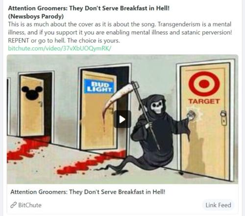 Attention Groomers they don't serve breakfast in hell