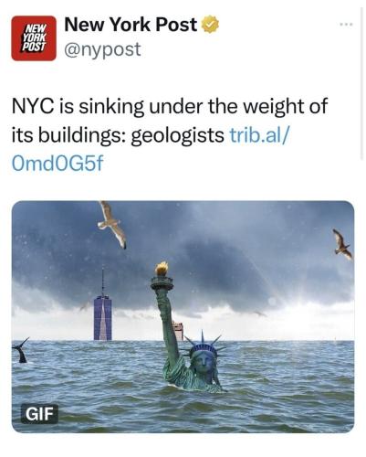 NYC is sinking