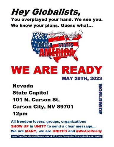 Carson City, Nevada - May 20, 2023 - Anti-Globalist Rally
