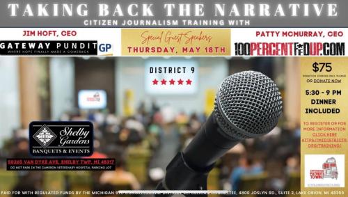 Lake Orion, Michigan - May 18, 2023 - Taking Back the Narrative - Citizen Journalism Training