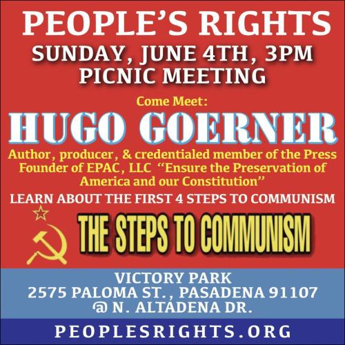 Pasadena, California - June 4, 2023 - People's Rights Picnic Meeting