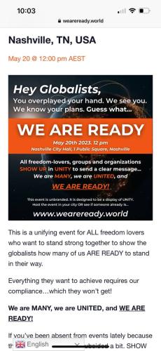 Nashville, Tennessee - May 20, 2023 - Rally Against the Globalists
