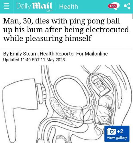 Man dies with ping pong ball up his ass