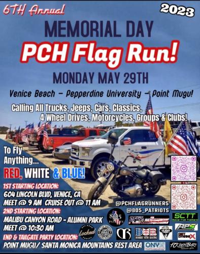 Southern California - May 29, 2023 - Pacific Coast Highway Flag Run