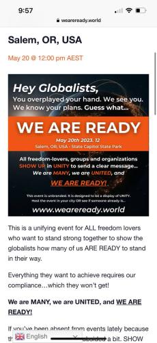 Salem, Oregon - May 20, 2023 - Rally Against the Globalists