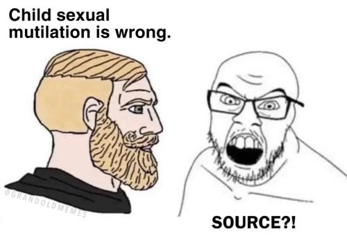 child sexual mutilation is wrong source npc libertarian vs libtard npc