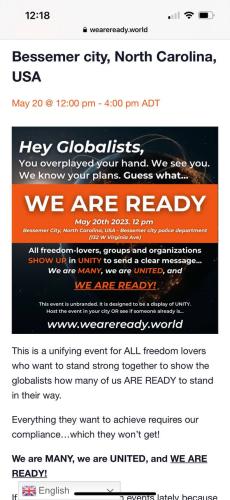 Bessemer City, North Carolina - May 20, 2023 - Rally Against Globalists