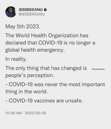 no longer an emergency