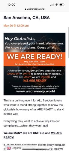 San Anselmo, California - May 20, 2023 - Anti-Globalism Rally