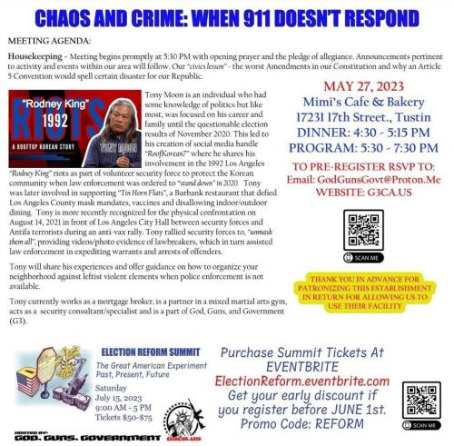 Tustin, California - May 27, 2023 - Choas and Crime - When 911 Doesn't Respond