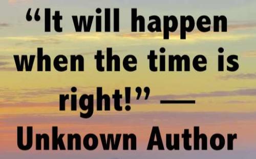 1-The Time is Right Now