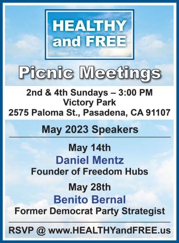 Pasadena, California - May 14, 2023 - Healthy and Free Picnic Meeting