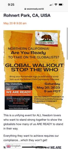 Rohnert Park, California - May 20, 2023 - Anti-Globalist Rally