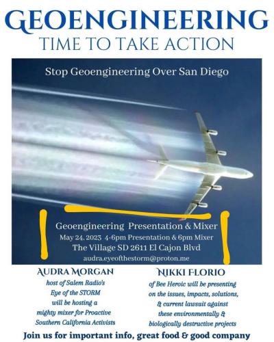 San Diego, California - May 24, 2023 - Geoengineering Presentation and Mixer