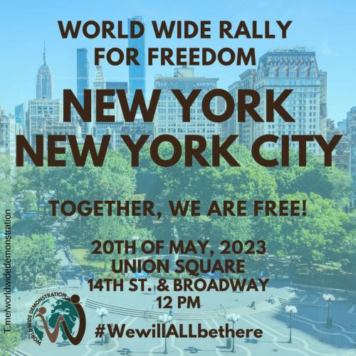 New York, New York - May 20, 2023 - Rally for Freedom
