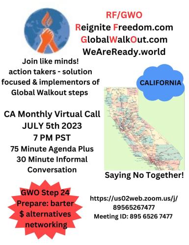 California - July 5, 2023 - Zoom - GWO Step 24 - Prepare - Barter $ Alternative Networking