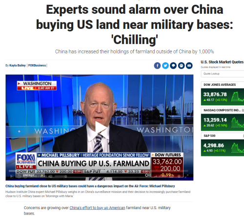 China buys land near US military bases