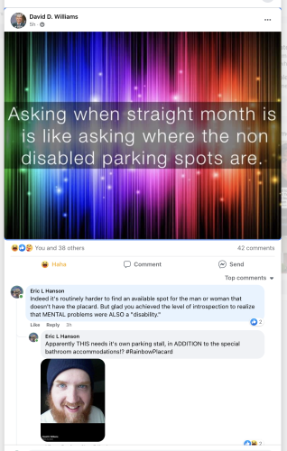 rainbowplacard disabled gays lgbt wounded duck victim bathroom stall parking space