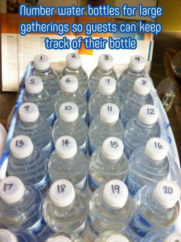 number water bottles