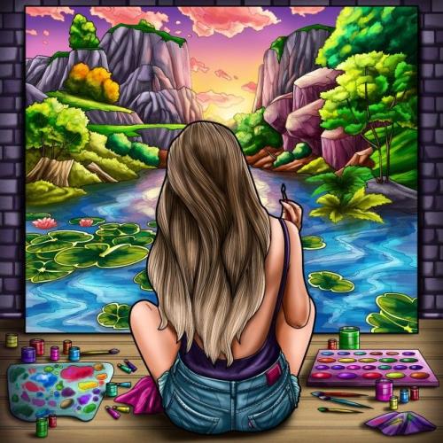 ! Beautiful Girl Painting