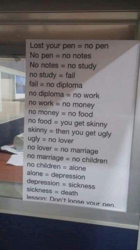 do not lose your pen
