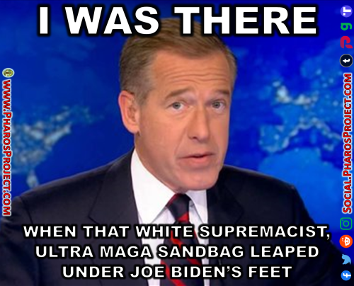 Brian Williams - Biden trips on sandbag - Web-Social