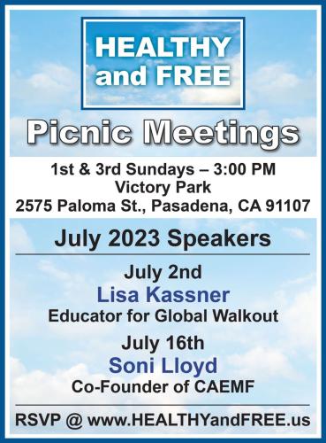 Pasadena, California - July 2, 2023 - Healthy and Free Picnic Meeting
