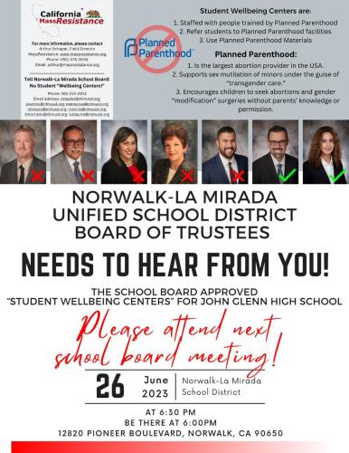 Norwalk, California - June 26, 2023 - School Board Meeting