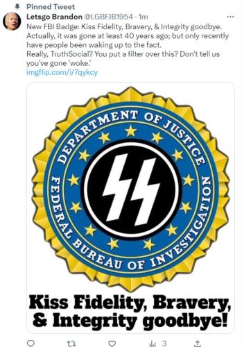 Letsgo Brandon FBI Badge tweet