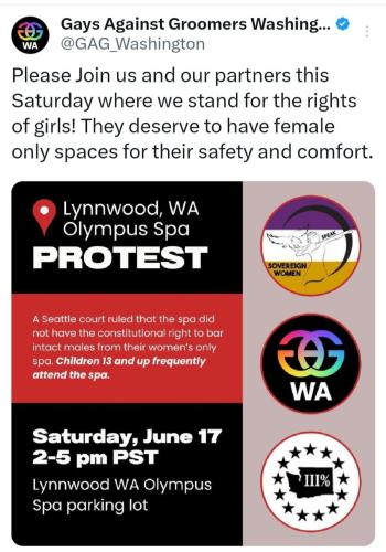 Lynnwood, Washington - June 17, 2023 - Protest