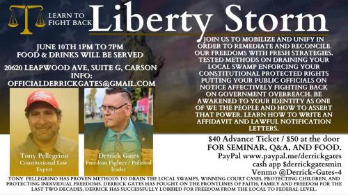 Carson, California - June 10, 2023 - The Liberty Storm - Learn to Fight Back