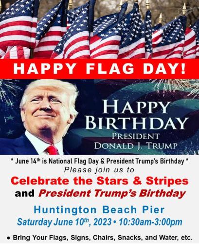 Huntington Beach, California - June 10, 2023 - Happy Flag Day