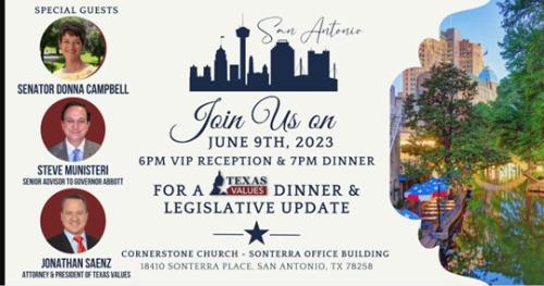 San Antonio, Texas - June 9, 2023 - Texas Values Dinner and Legislative Update