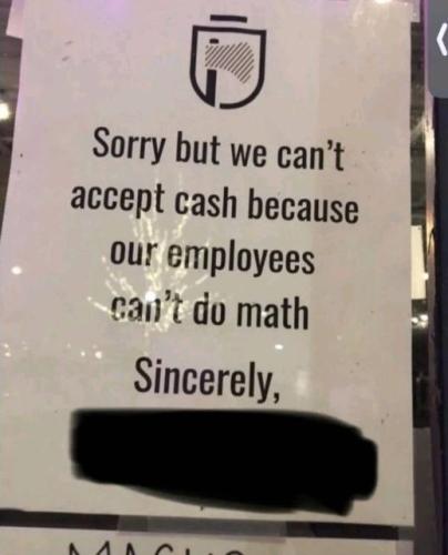 can not do math