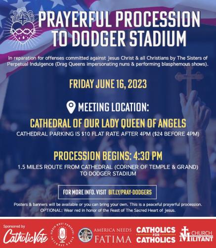 Los Angeles, California - June 16, 2023 - Prayerful Procession to Dodger Stadium in Protest of Drag Queen Show