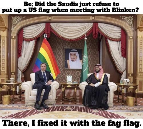 Blinken and the fag flag