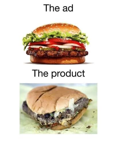 the ad vs the product