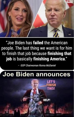 Joe Biden finishes liberty