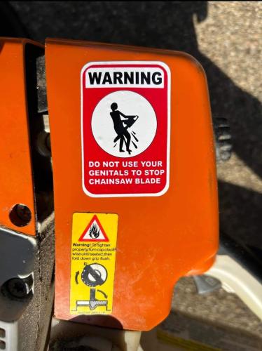 chainf saw warning
